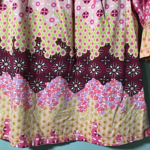 Hanna Andersson Tunic Dress 110cm US5 Pink Purple Floral Ruffle Bell Sleeves - Picture 8 of 9